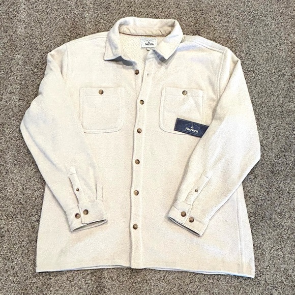 Aurora Clothing Company Micro Waffle Knit Cream Jacket / Shacket. Women’s XL NWT - Picture 3 of 15